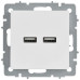 BRITE Розетка USB A+A 5В 3,1А РЮ10-1-БрАБ арктический белый IEK
