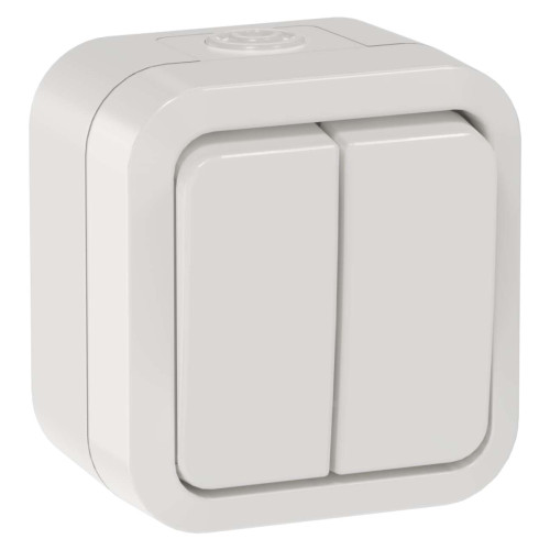 TORS Выключатель двухклавишный 10А IP55 TS305 белый IEK