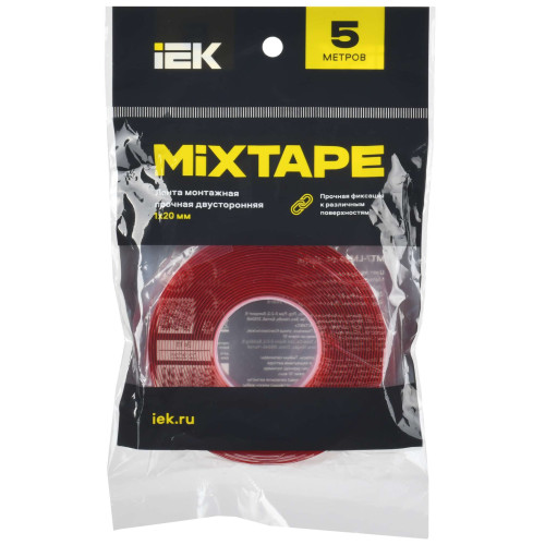 MIXTAPE PRO Лента монтажная прочная двусторонняя 1х20мм 5м IEK