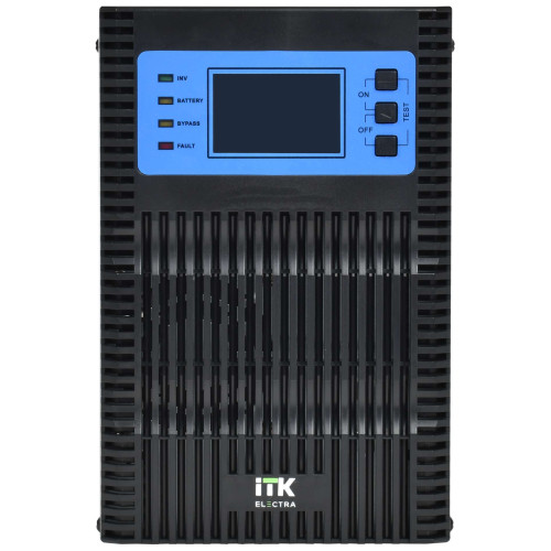 ITK ELECTRA OT ИБП однофазный онлайн 1кВА/1кВт LCD дисплей 36VDC 4хС13 без АКБ с регулируемым зарядным устройством USB EPO RS232 SNMP слот Tower