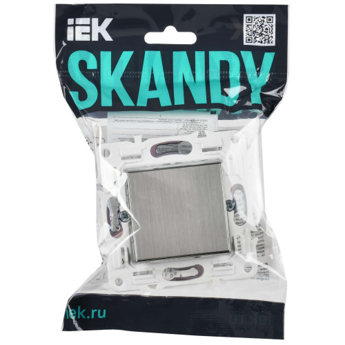 SKANDY Выключатель 1-клавишный проходной 10А SK-V02N металл никель IEK
