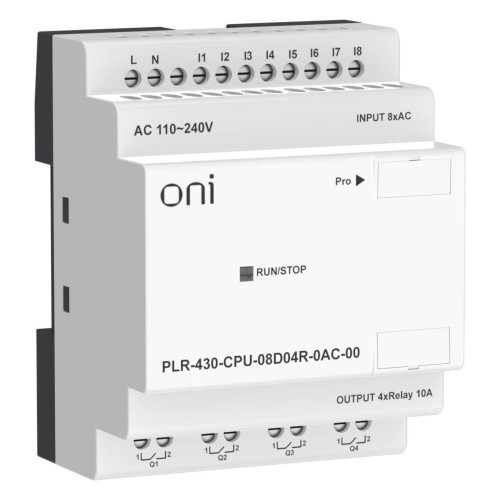 ПЛК 430 Модуль ЦПУ 8 DI 4 RO 220В AC без экрана ONI