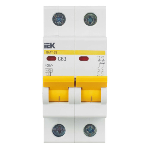 KARAT Автоматический выключатель ВА47-29 2P C 63А 4,5кА IEK