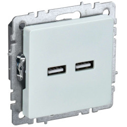 BRITE Розетка USB A+A 5В 3,1А РЮ10-1-БрЖ жемчуг IEK