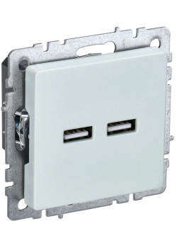 BRITE Розетка USB A+A 5В 3,1А РЮ10-1-БрЖ жемчуг IEK