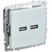 BRITE Розетка USB A+A 5В 3,1А РЮ10-1-БрЖ жемчуг IEK