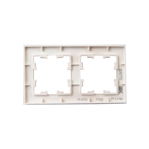 BRITE Рамка 2-местная РУ-2-2-Бр стекло розовый матовый IEK