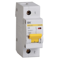 KARAT Автоматический выключатель ВА47-100 1P D 6А 10кА IEK