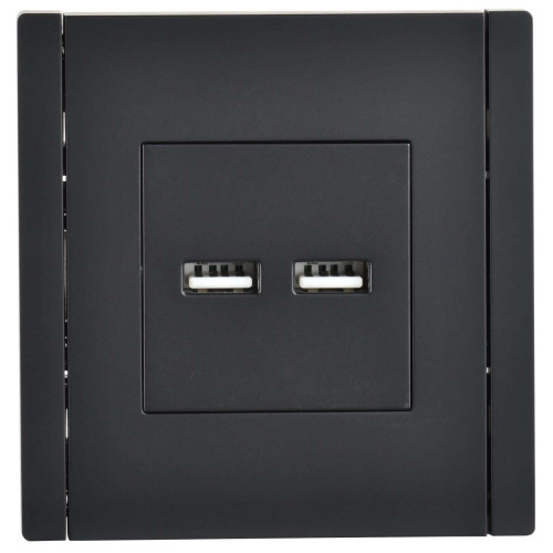 FORTE&PIANO Розетка USB A+A 3,1А FP149 черный IEK