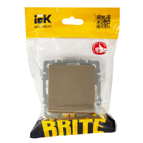 BRITE Выключатель 1-клавишный перекрестный 10А ВС10-1-3-БрШ шампань IEK