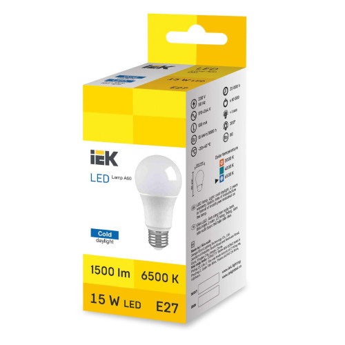 LED Bulb A60 15W 6500K E27 IEK