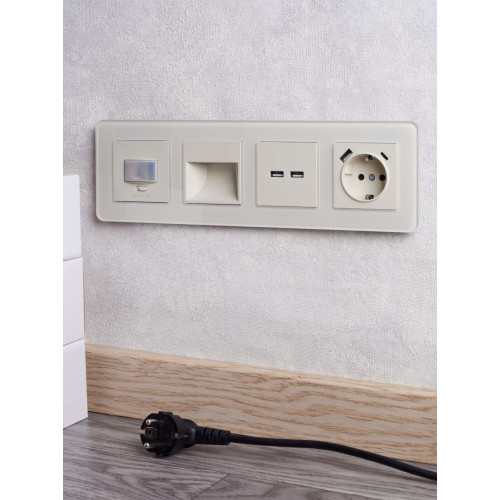 BRITE Розетка USB A+A 5В 3,1А РЮ10-1-БрКр бежевый IEK