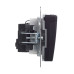 BRITE Розетка 1-местная с заземлением с защитными шторками и крышкой 16А IP44 РСбш10-3-44-БрЧ черный IEK