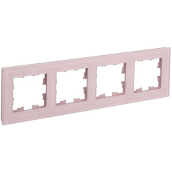 BRITE Рамка 4-местная РУ-4-2-Бр стекло розовый матовый IEK