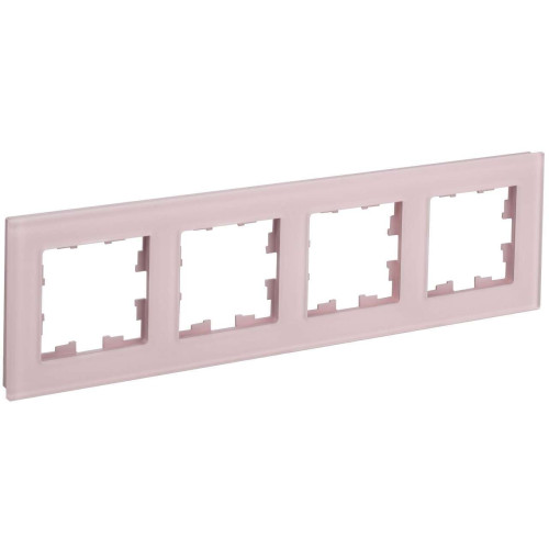 BRITE Рамка 4-местная РУ-4-2-Бр стекло розовый матовый IEK