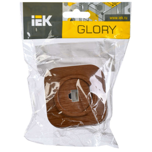 GLORY Розетка для открытой установки телефонная RJ11 РТ20-ХД дуб IEK