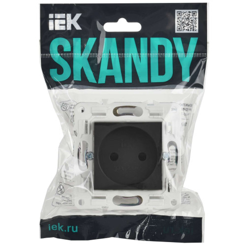 SKANDY Розетка без заземления с защитными шторками 10А SK-R01T титан IEK