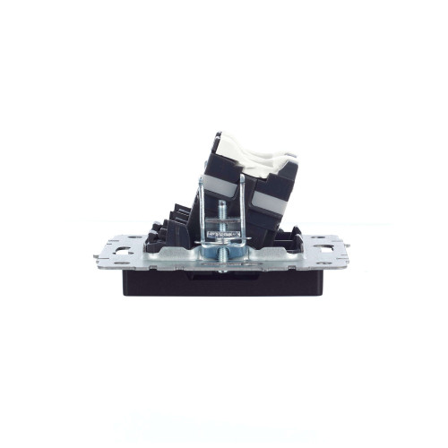 BRITE Розетка компьютерная двойная RJ45 кат.5E РК10-2-БрЧ черный IEK