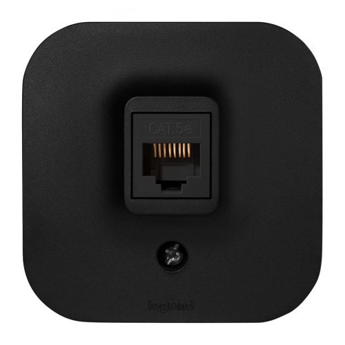 QUTEO Розетка для открытой установки компьютерная RJ45 кат.5E UTP чёрный матовый