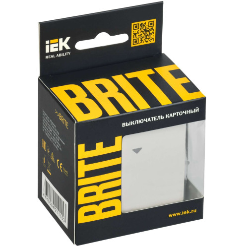 BRITE Выключатель карточный 30А ВС10-1-8-БрЖ жемчуг IEK