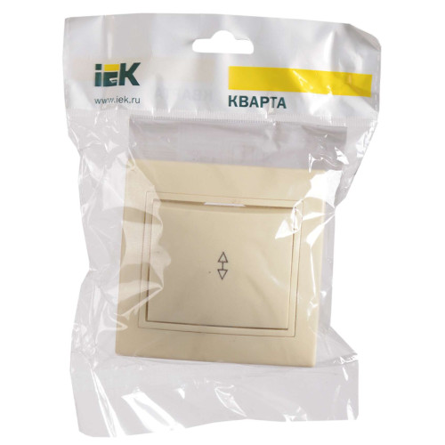 KVARTA Выключатель 1-клавишный прох 10А ВСп10-1-0-ККм кремовый IEK