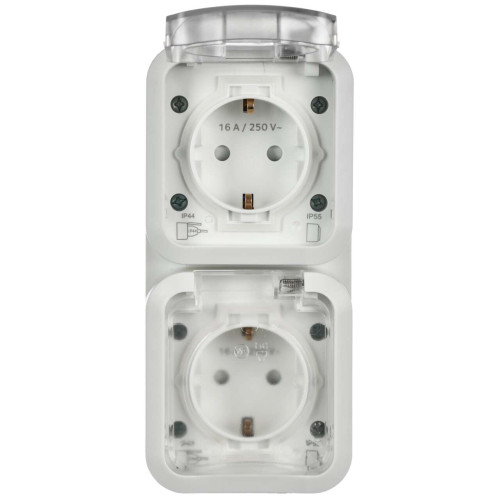 TORS Розетка 2-местная вертикальная 16А IP55 TS332 белый IEK