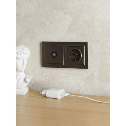 BRITE Рамка 2-местная IP44 РУ-2-БрТБ-44 темная бронза IEK