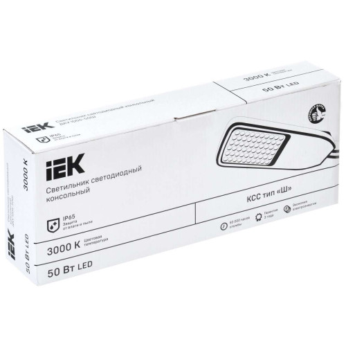 Светильник светодиодный консольный ДКУ 1004-50Ш 3000К IP65 серый IEK