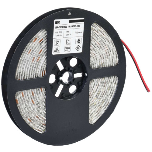 Лента светодиодная 5м LSR-5050W60-14,4-IP65-12В IEK