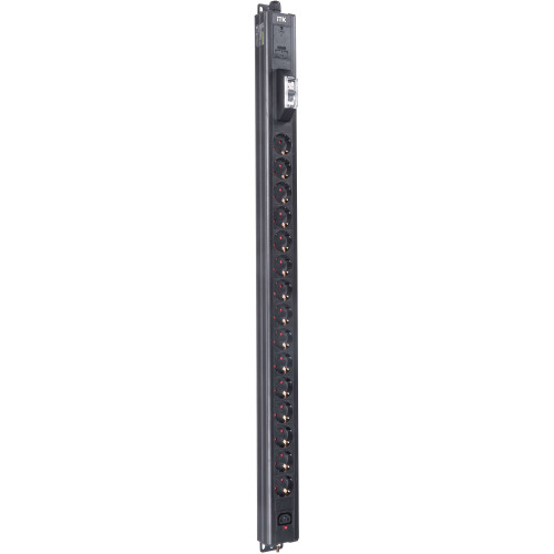 ITK BASE PDU вертикальный PV1111 22U 1 фаза 16А 15 розеток SCHUKO (немецкий стандарт) + 1 розетка C13 кабель 2,6м вилка SCHUKO (немецкий стандарт)