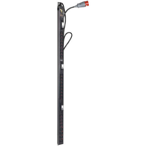 ITK BASE PDU вертикальный PV1113 36U 3 фаза 32А 20 розеток C13 + 4 розетки C19 кабель 3м вилка IEC60309 (промышленная)