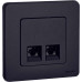 INSPIRIA Розетка компьютерная двойная RJ45 категория 5Е UTP антрацит