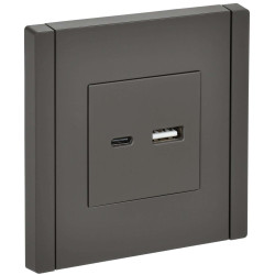 FORTE&PIANO Розетка USB A+C 3,1А FP350 серый IEK