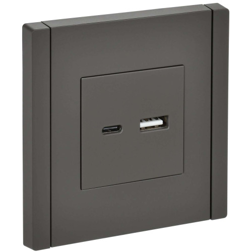 FORTE&PIANO Розетка USB A+C 3,1А FP350 серый IEK