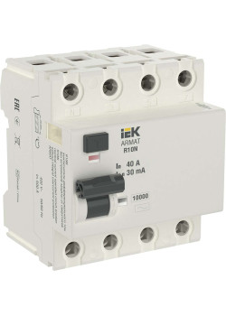 ARMAT Выключатель дифференциального тока R10N 4P 40А 30мА тип AC IEK