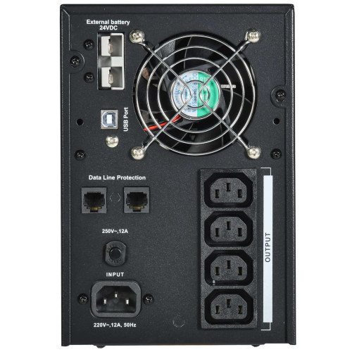 ITK ELECTRA LT ИБП однофазный линейно-интерактивный 1,5кВА/1,2кВт 4хС13 LCD дисплей 24VDC без АКБ USB RJ45/11