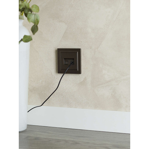 BRITE Розетка компьютерная двойная RJ45 кат.5E РК10-2-БрТБ темная бронза IEK