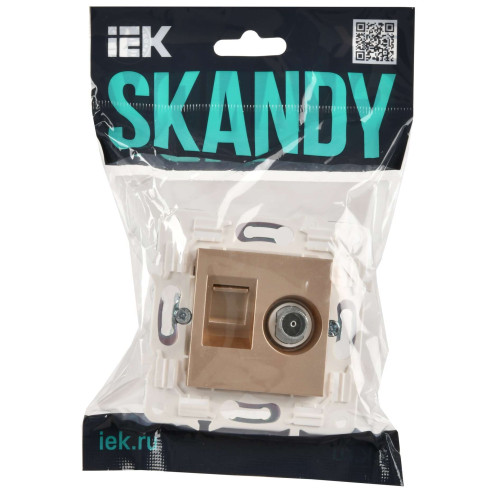 SKANDY Розетка двойная TV+RJ45 кат.5E SK-A14Sa песочный IEK