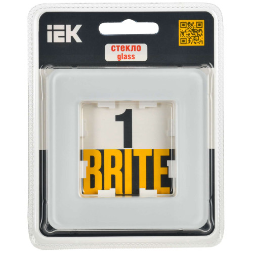 BRITE Рамка 1-местная РУ-1-2-Бр стекло белый RE IEK