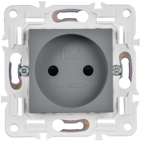 SKANDY Розетка без заземления с защитными шторками 10А SK-R01Gr серый IEK