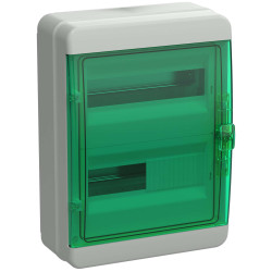 TEKFOR Корпус пластиковый КМПн-24 IP65 зеленая прозрачная дверь IEK