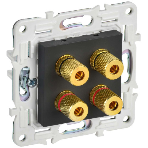 SKANDY Аудиорозетка 4-местная SK-A01G графит IEK