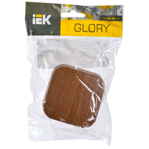 GLORY Выключатель 1-клавишный для открытой установки самовозвратный 10А ВСс20-1-0-ХД дуб IEK