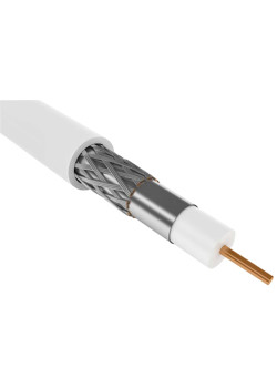 Кабель коаксиальный RG59 CCS 75Ом FPE PVC белый (100м) GENERICA