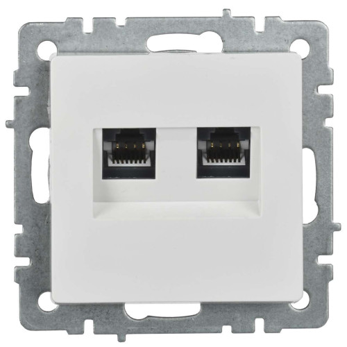 BRITE Розетка компьютерная двойная кат.5E RJ45 РК10-2-БрБ белый IEK