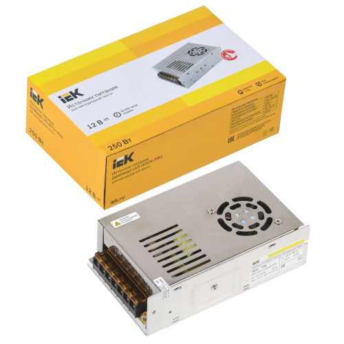 Драйвер LED ИПСН-PRO 250Вт 12В блок-клеммы IP20 IEK