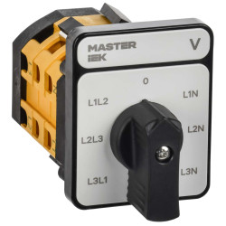 Переключатель кулачковый стандартная черная рукоятка 16А схема 66 MASTER IEK