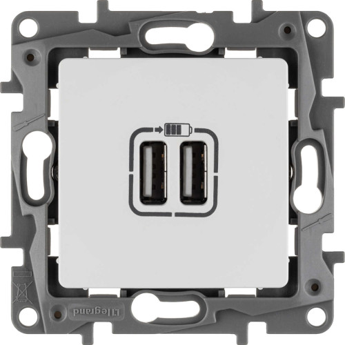 ETIKA Розетка USB A+A 15Вт белый