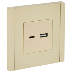 FORTE&PIANO Розетка USB A+C 3,1А FP450 ваниль IEK