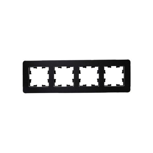 BRITE Рамка 4-местная РУ-4-1-Бр металл черный RE IEK